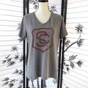 ❤️ Gray USC Logo V Neck Short Sleeve T Shirt 2/$15